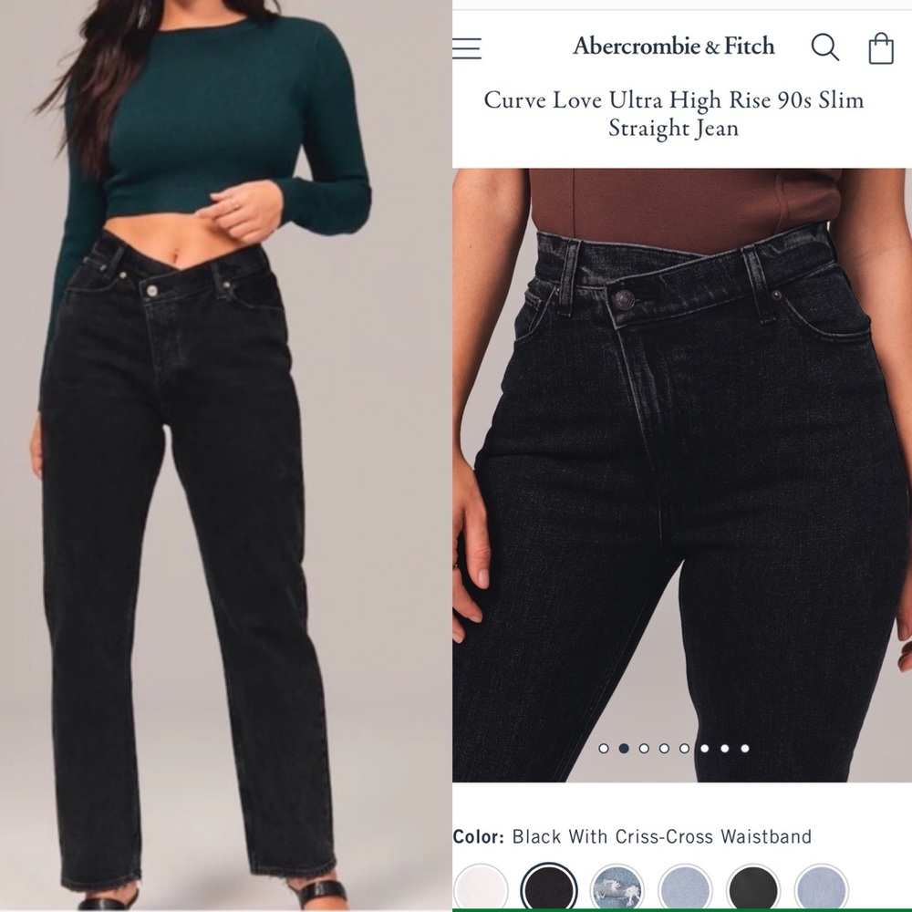 Abercrombie and fitch curve love ultra high rise criss cross jeans FINAL PRICE